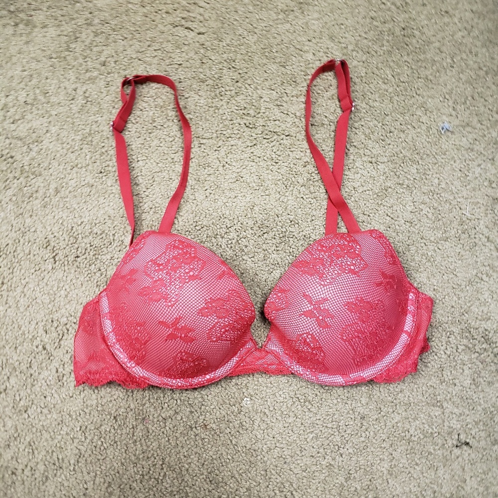 Victoria's Secret red lace 34B Biofit bra